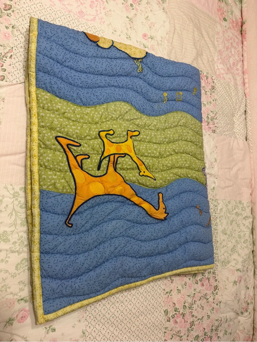 Vintage 1999 Car’s John Lennon real love/musical parade baby crib, quilt, rare